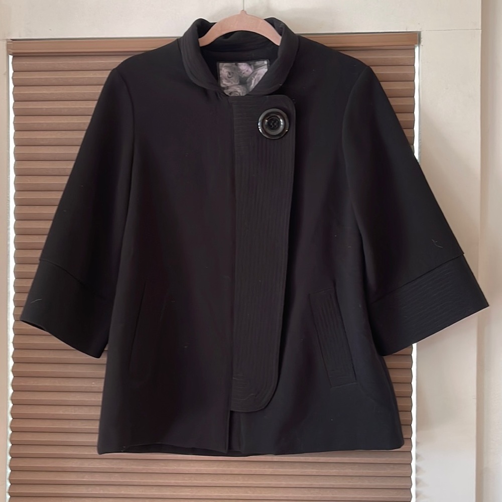 Kensie 3/4” sleeve Asian style beautiful dress coat size S